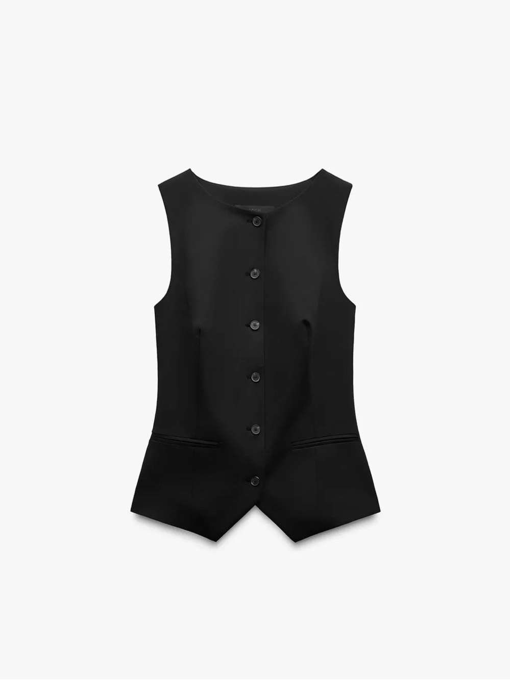 Zara Black Tailored Sleeveless Button Vest